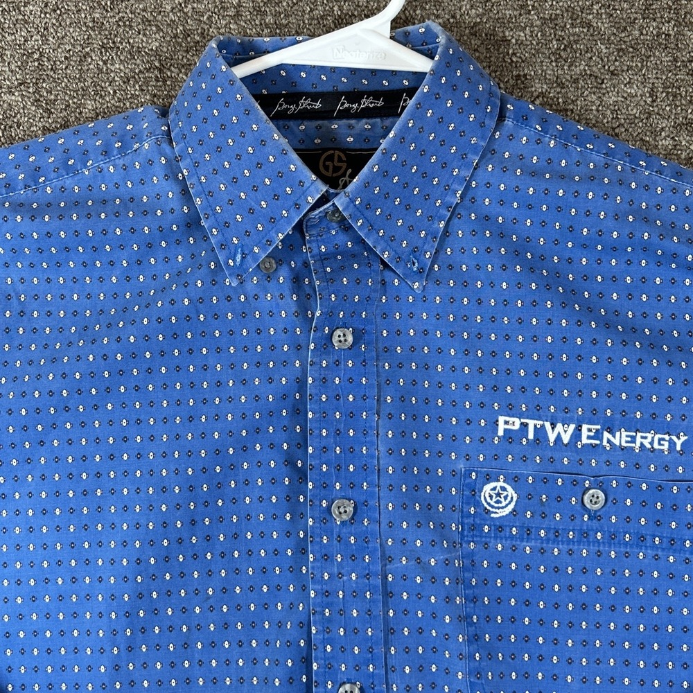 Wrangler George Strait Collection Western Shirt XL Geometric Blue Embroidery